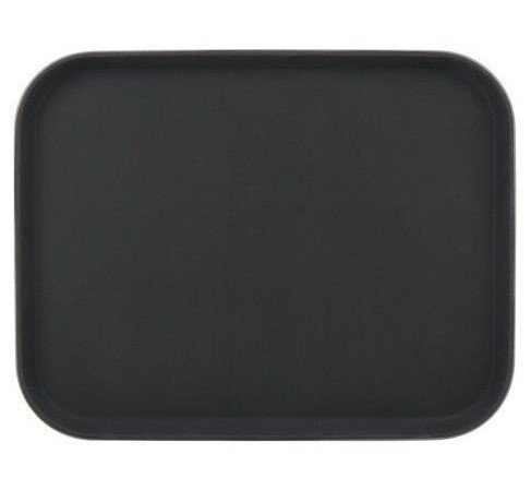 صينية خدمة مستطيل ربر لون اسود 35.5*45.5 سم