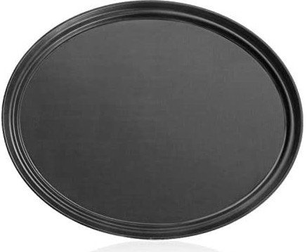 صينية خدمة بيضاوي ربر لون بني63.5*52 سم