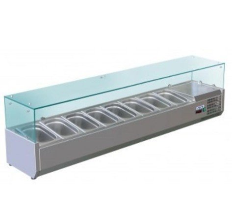 ثلاجة سلط بار كاونتر 8 جاطات ستاليس ستيل