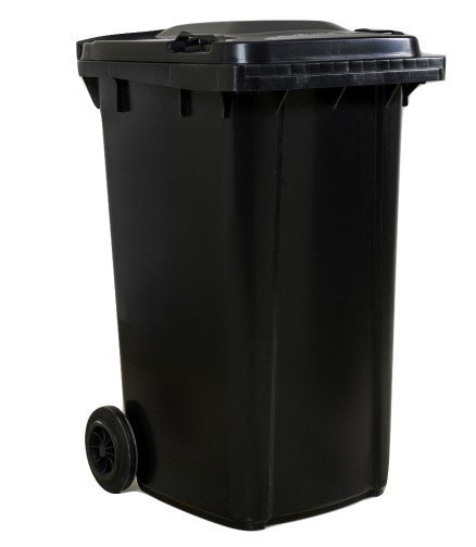 حاوية نفايات بعجال 240 لتر لون اسود