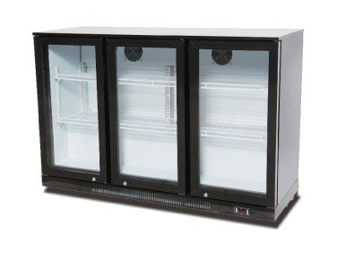 ثلاجة بار اسود 3 ابواب فتح زجاج صيني HONTHINK